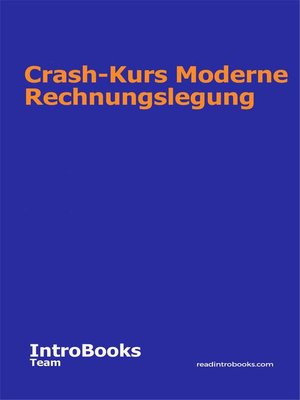 cover image of Crash-Kurs Moderne Rechnungslegung